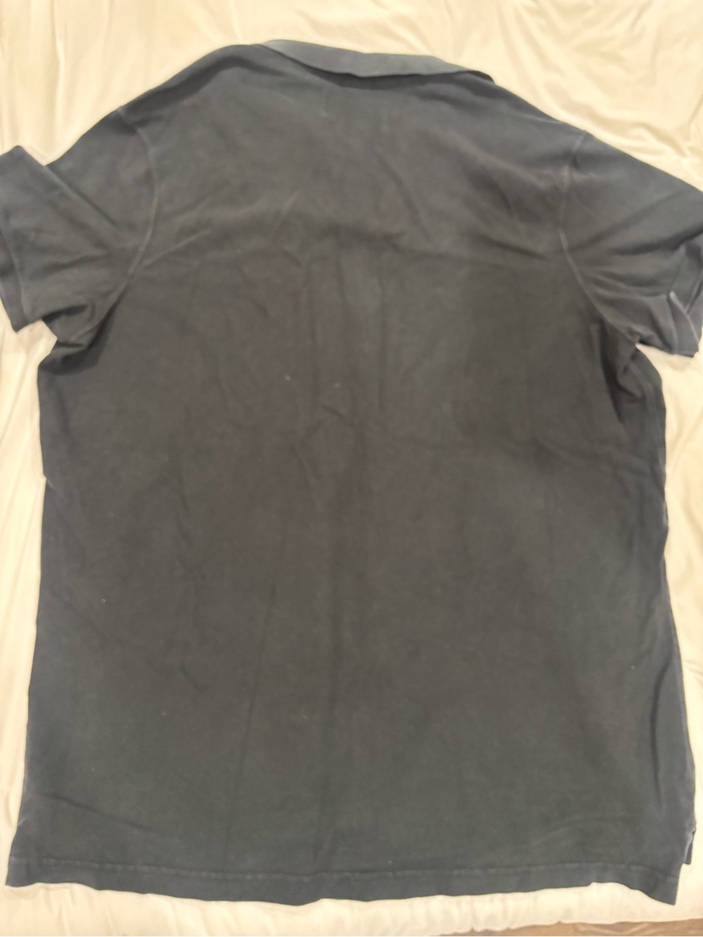 Abercrombie & Fitch Men's Dark Navy Polo with White Moose Logo - Picture 2 of 3
